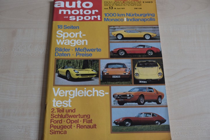 Deckblatt Auto Motor und Sport (13/1971)